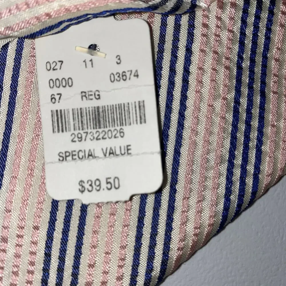 Brooks Brothers Mens Formal Necktie 60”x4” Pink Blue Cream Neck Tie